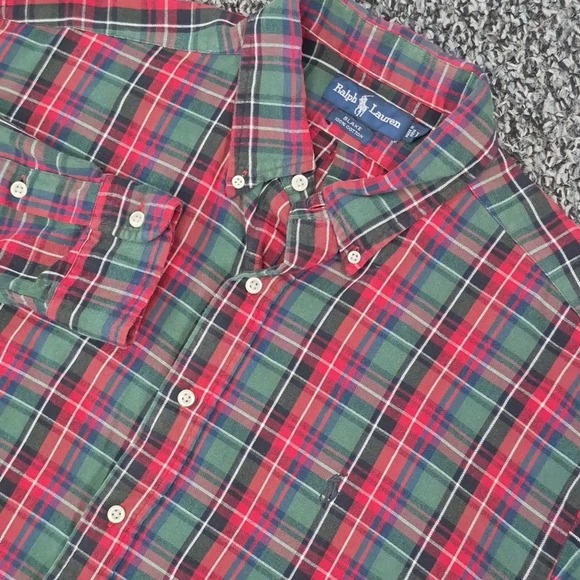 Ralph Lauren Other - Ralph‎ Lauren Button Down Long Sleeve Blake Mens Large Plaid Red Green